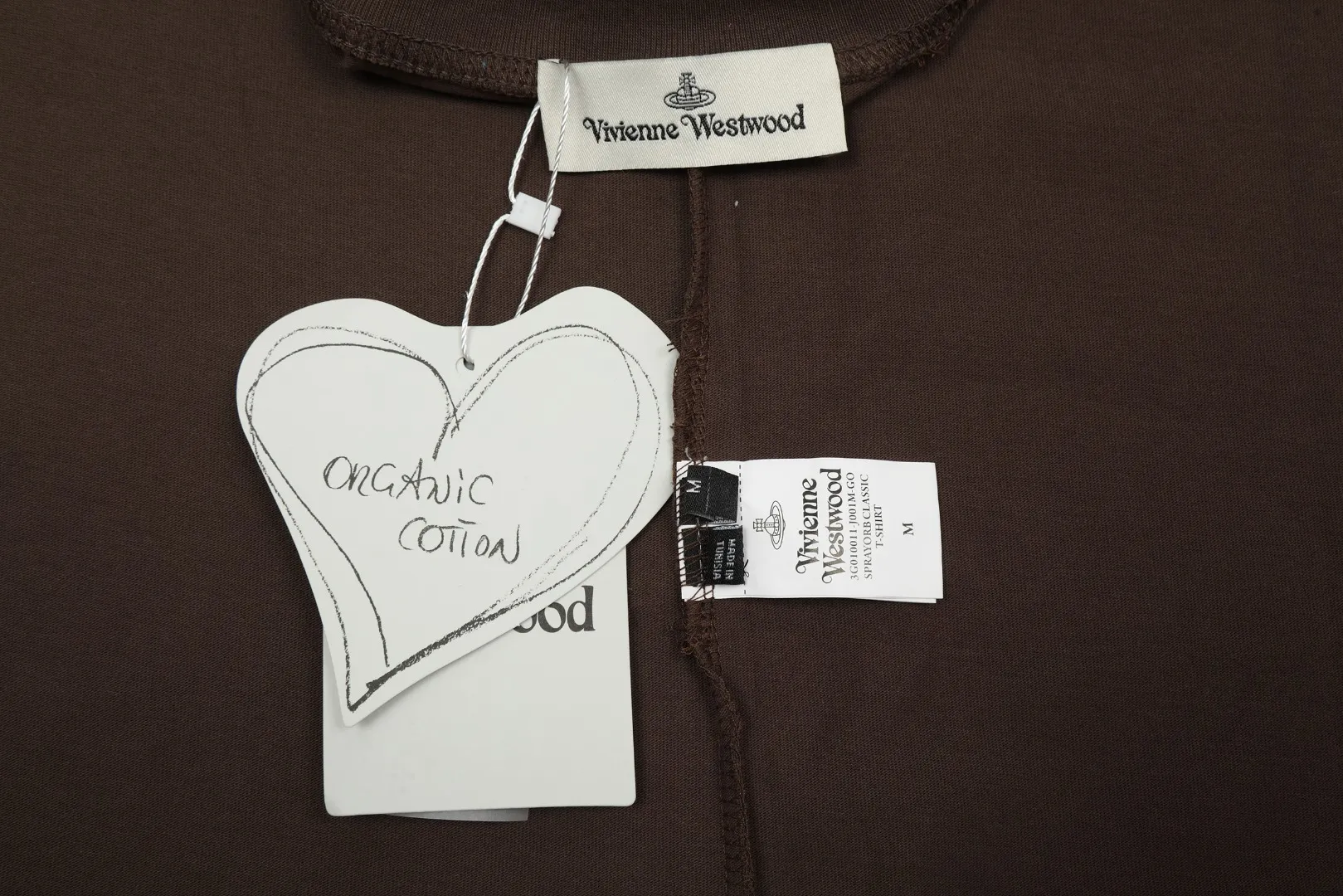 vivienne west wood Queen Mother West Jingdong Maillard color matching small label embroidered short-sleeved color matching high-end niche fashionable must-have matching style 2024 top hot style No need to say more details directly open the full range of correct accessories every detail is completely restored and directly filled up Size: XS-L Color: coffee apricot